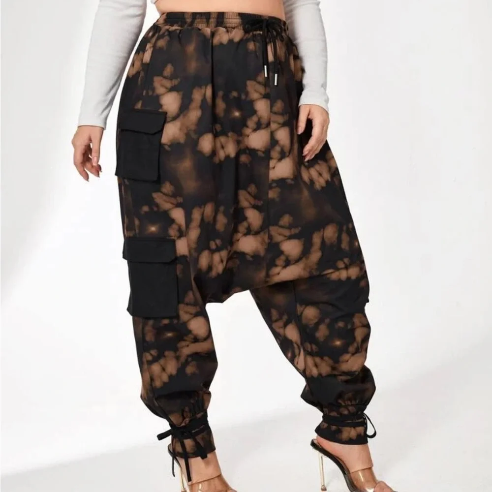 Tie Dye Cargo Harem Pants - Picture 1 of 4